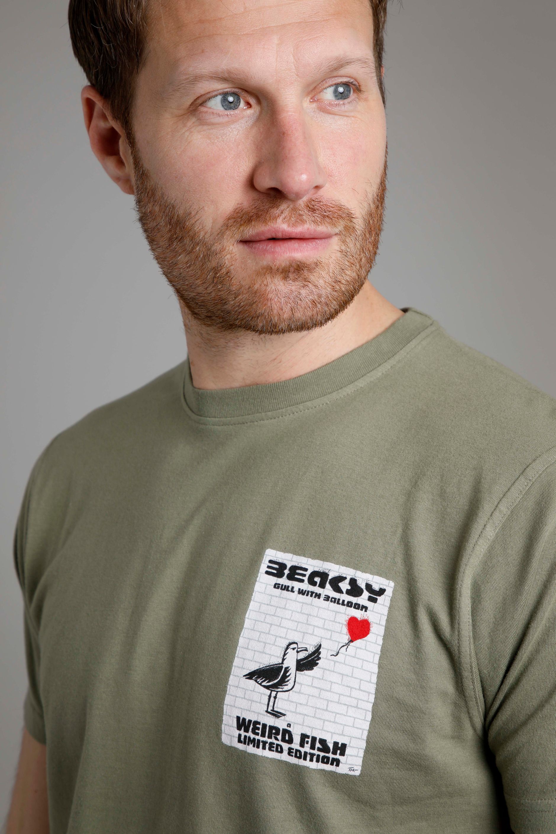 Beaksy Artist TShirt Khaki Weird Fish