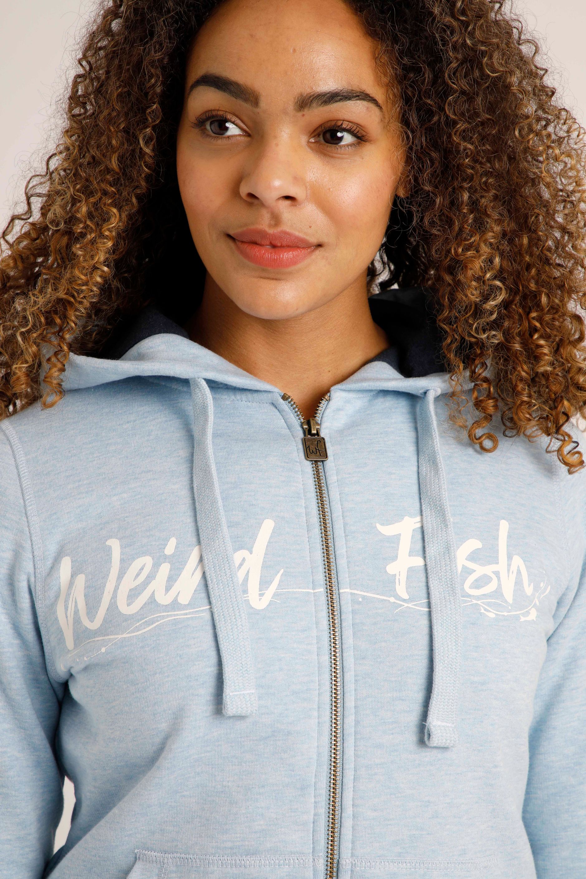 Emiko Full Zip Hoodie Powder Blue Weird Fish