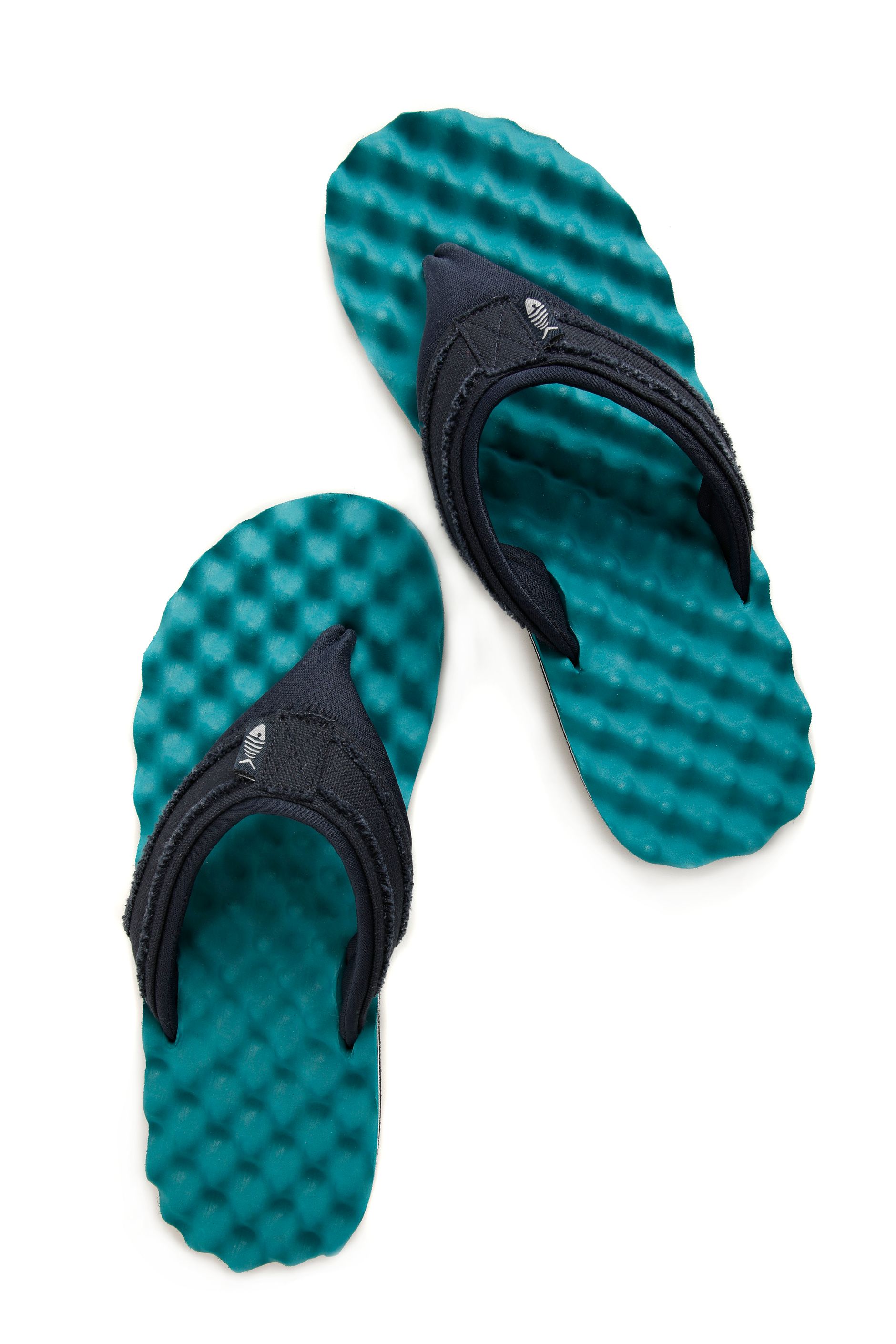 Wexford Waffle Flip Flops Peacock Blue 18405 Weird Fish