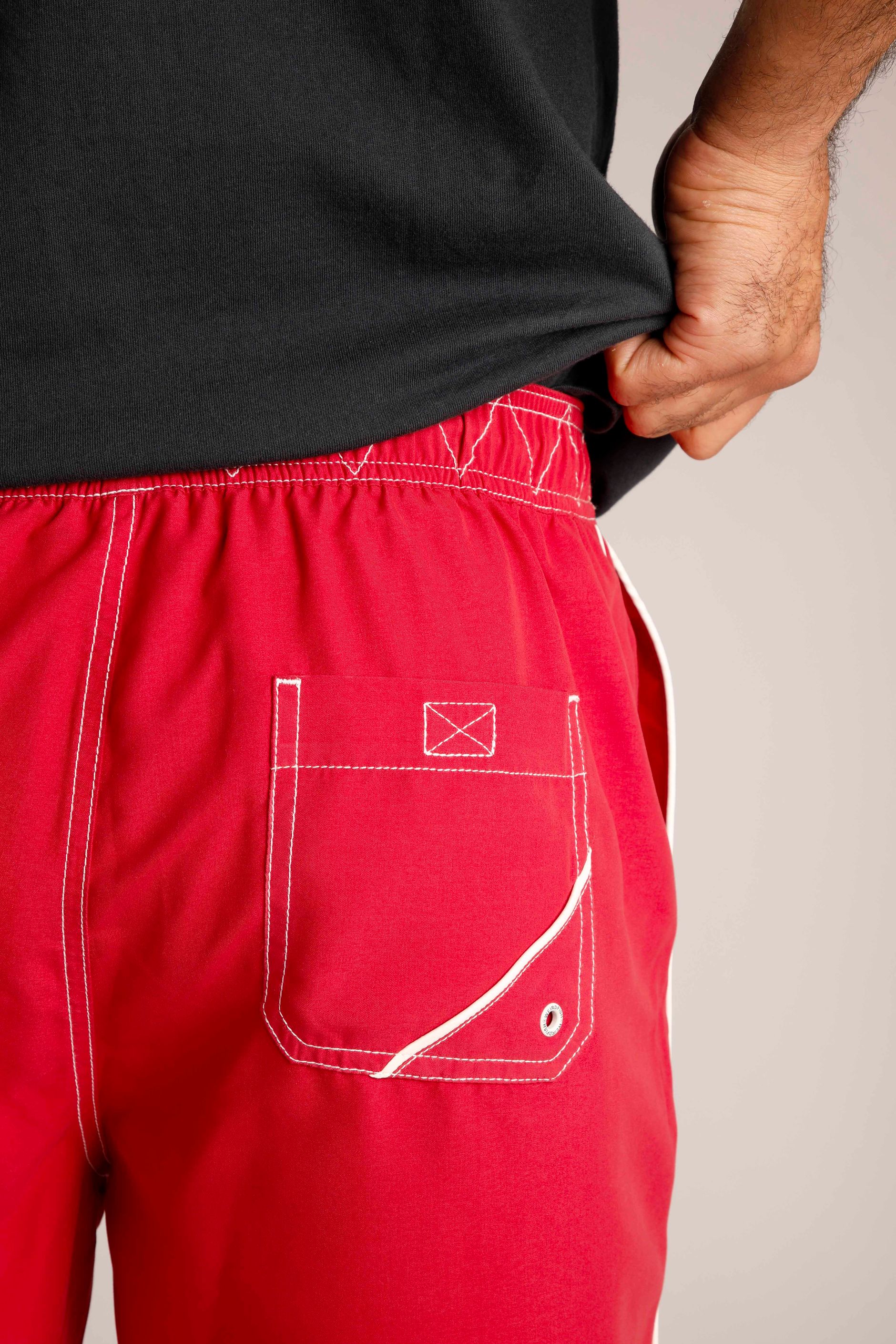 Cork Board Shorts Red Weird Fish