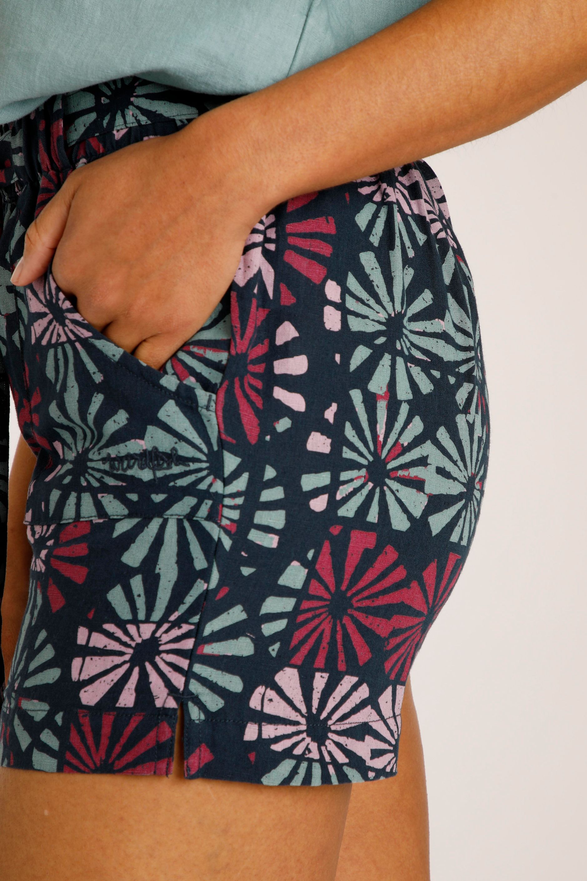 Saina Linen Shorts Navy Blue Weird Fish