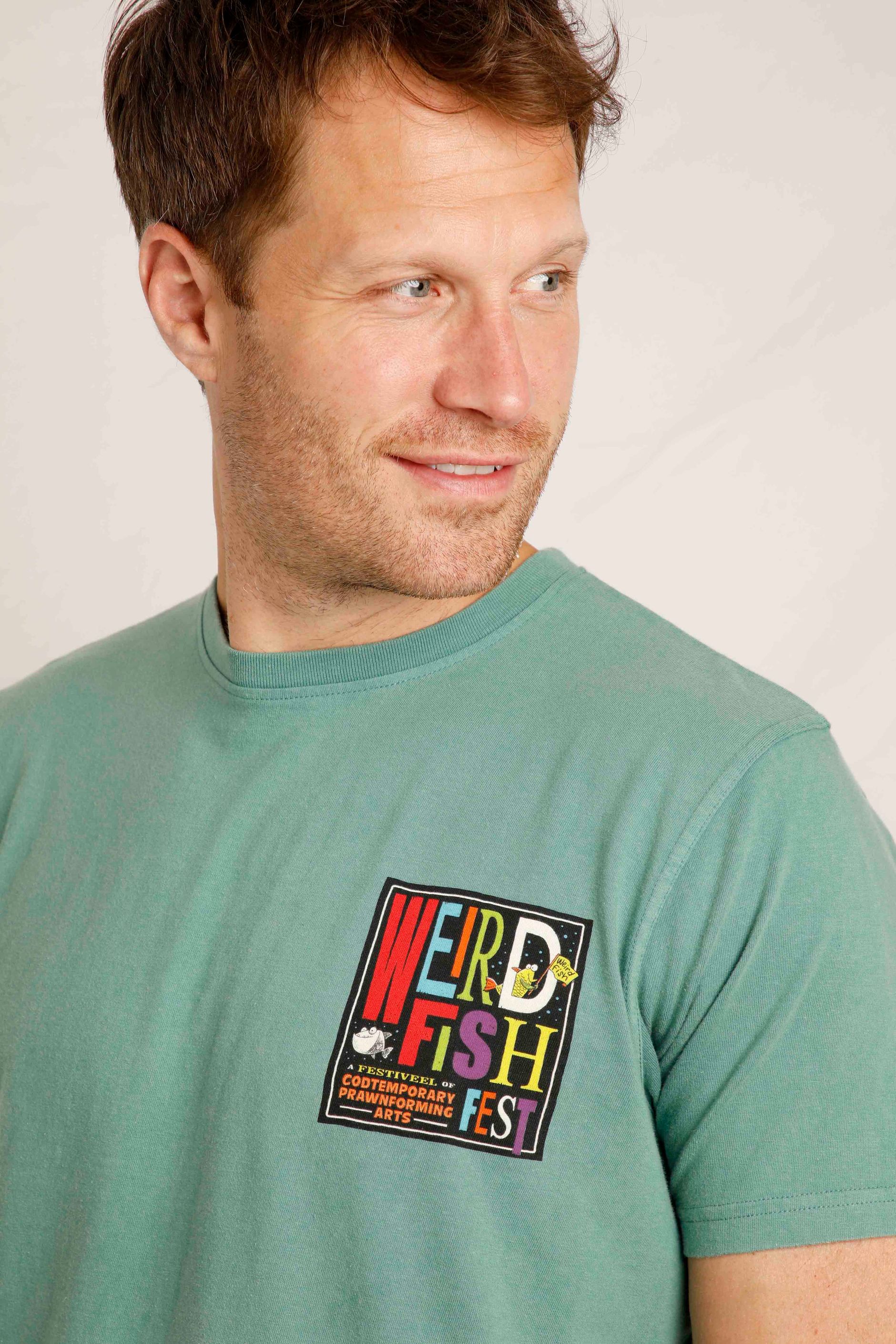 Fish Fest Heritage Artist TShirt Dark Jade Weird Fish