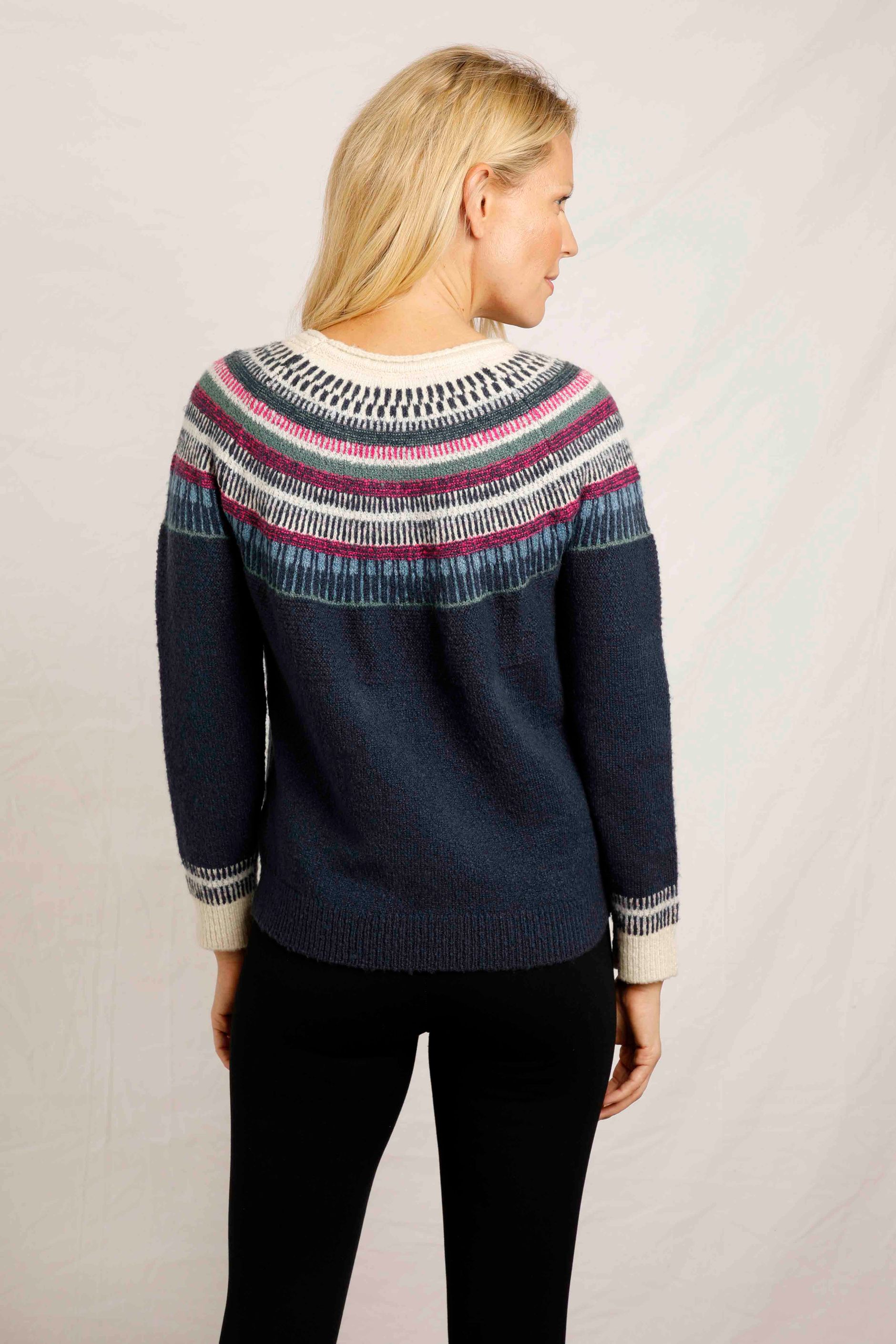 Lowell Patterned Fair Isle Jumper Navy Weird Fish