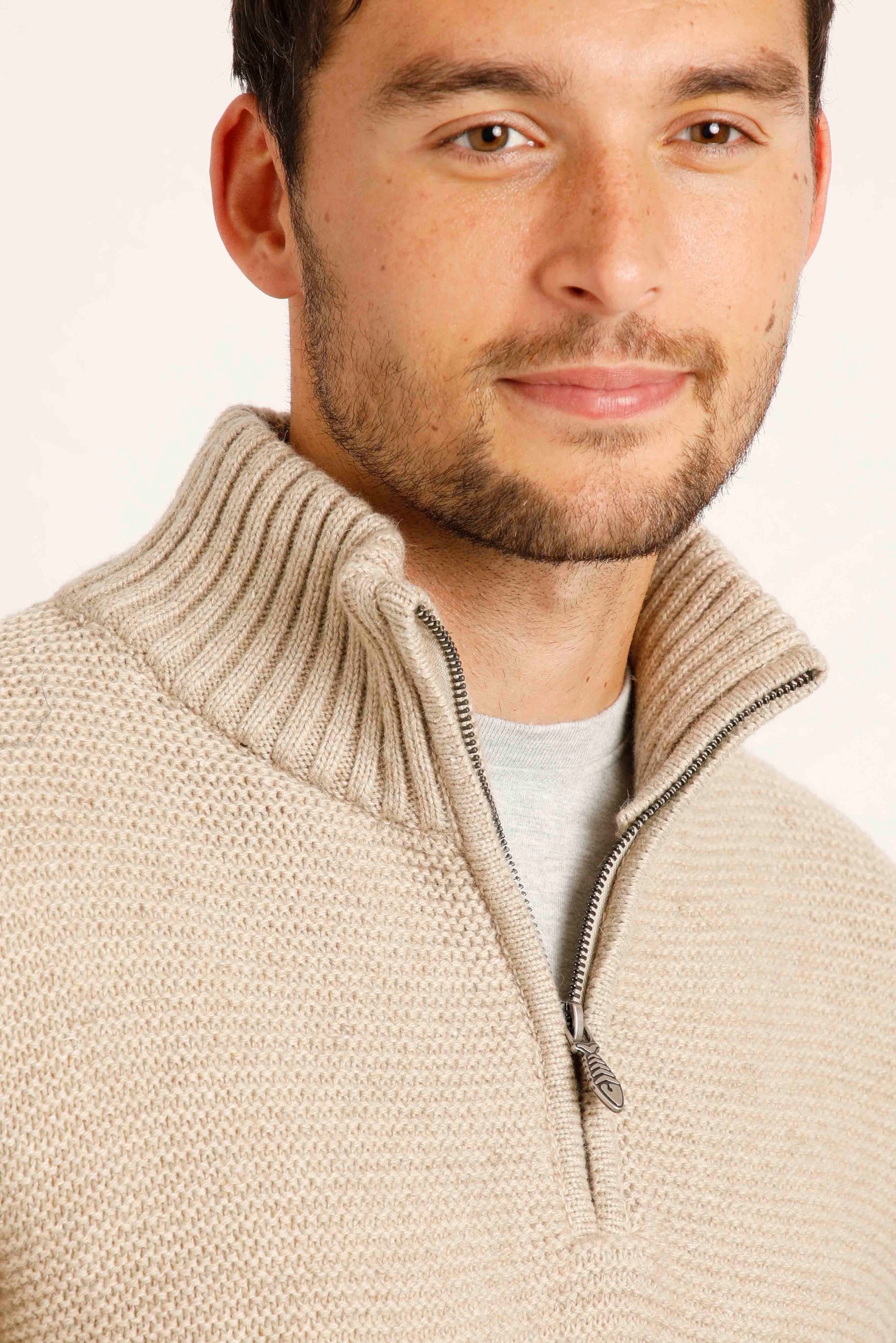 Taupe Grey 1/4 Zip Sweatshirt