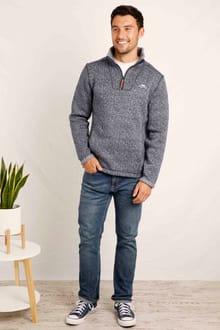 Robins 1/4 Zip Herringbone Soft Knit