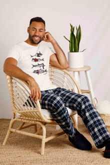 Whitter Check Loungewear Trouser Federal Blue