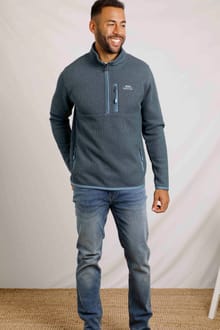 Turlock Recycled 1/4 Zip Bonded Fleece Blue Mirage