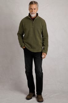 Newport 1/4 Zip Rib Fleece  Duck Green