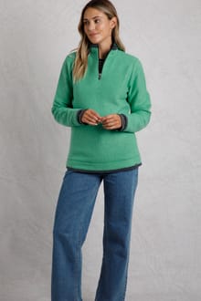 Beye Eco 1/4 Zip Grid Fleece Grass Green