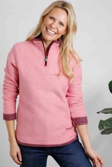 Beye Eco 1/4 Zip Grid Fleece Light Coral