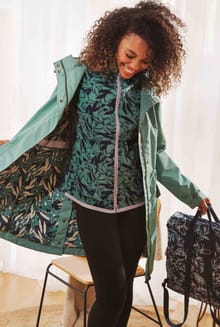 Rochelle Full Zip Printed Microfleece Dark Jade