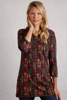 Kimberley Printed Jersey Tunic Navy