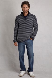 Shorling 1/4 Zip Stripe Eco Macaroni