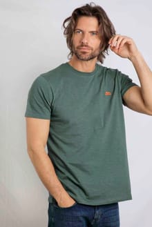 Fished Organic Cotton Branded T-Shirt Dusky Green