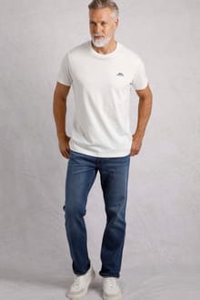 Fished Organic Cotton Branded T-Shirt Dusty White