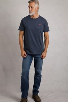 Fished Organic Cotton Branded T-Shirt Navy