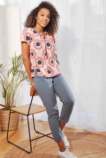 Malorri Organic Cotton Cargo Trousers China Blue