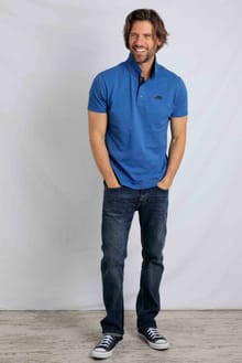 Miles Organic Cotton Pique Polo Blue Sapphire