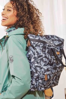 Nahla Printed Nylon Backpack  Navy