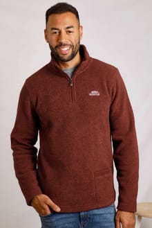 Newport 1/4 Zip Rib Fleece  Burnt Henna