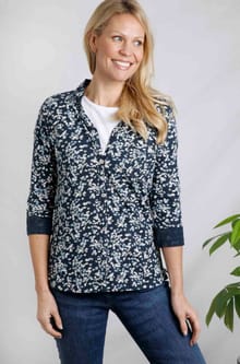 Ginny Organic Printed Jersey Shirt Ink