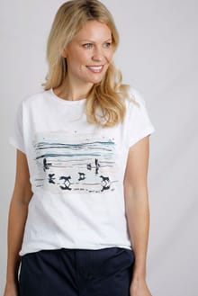 Beach Strolls Organic Graphic T-Shirt White