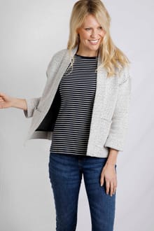 Santosh Cropped Eco Macaroni Kimono Cardigan Ecru