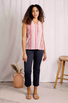 Atika Organic Cotton Cheesecloth Vest  Rouge