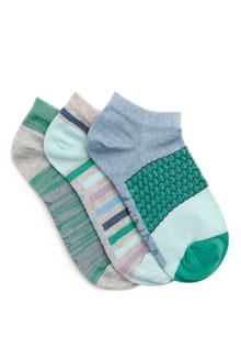 Loretta Trainer Socks 3 Pack Dark Jade