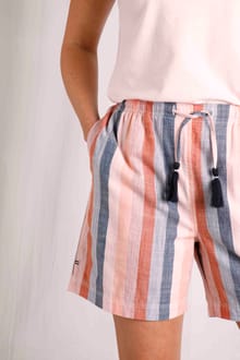 Thia Organic Cotton Stripe Shorts Pink