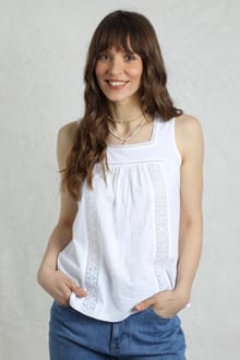 Chelle Organic Cotton Jersey Square Neck Vest