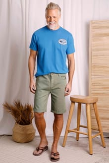 Downey Flat front Five Pocket Shorts Khaki