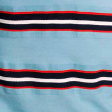 Dent Organic Cotton Stripe Polo Shirt Sky Blue