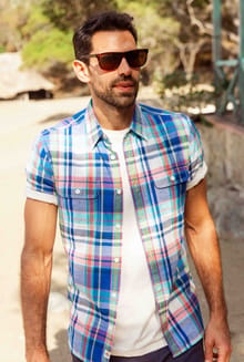 Malbas Madras Check Shirt Cobalt Blue