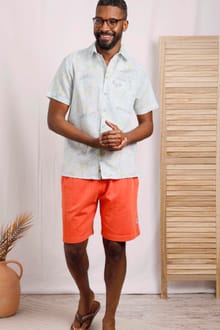 Tarim Linen Rich Hawaiian Shirt White