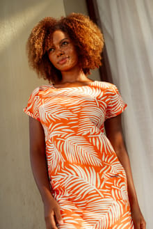 Orlando Linen Rich Pocket Dress Orange