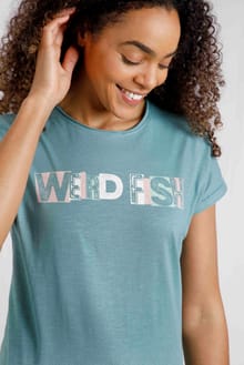 Letter Press Organic Cotton Slub T-Shirt Mineral Blue