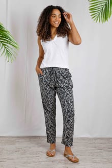 Tinto Eco Viscose Printed Trousers Midnight