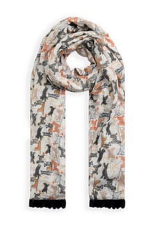 Marelia Dog Print Eco Scarf Light Cream