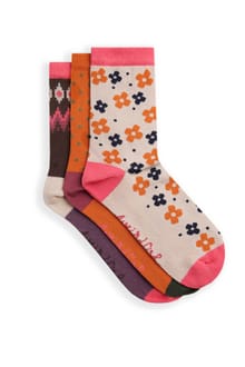 Parade Patterned Socks 3 Pack Brick Orange