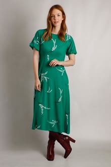 Everly LivaEco™ Printed Viscose Dress Evergreen