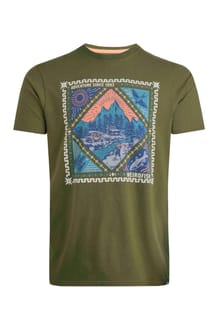 Homestead Front Print Graphic T-Shirt Olive Green