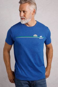 Fishing Front Print Eco T-Shirt Cobalt Blue