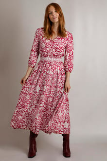 Isha LivaEco™ Printed Viscose Dress Antique Cherry