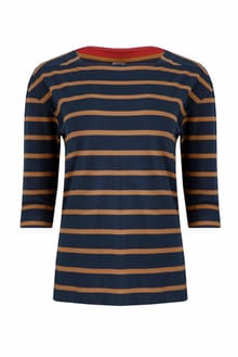 Rommie Organic Cotton Square Neck Stripe T-Shirt