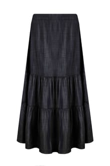 Josephine Tencel™ Tiered Skirt  Charcoal