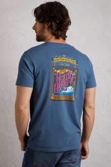 Pickled Back Print Artist T-Shirt Ensign Blue