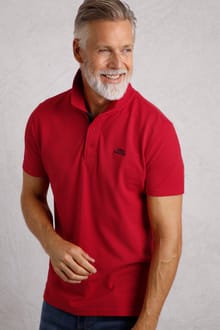 Miles Organic Cotton Pique Polo Barberry Red Marl