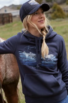 Topaz Eco Horse Front Print Popover Hoodie