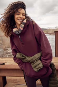 Laura Eco Polar Popover Hoodie Mulled Wine